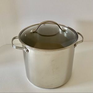 Chefmate Cookware Stainless Steel Stock Pot w/ Glass Lid